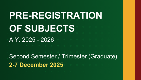 Schedule of Pre-Registration of Subjects for Graduate Program Students